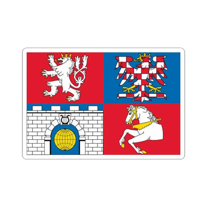 Flag of Pardubice Region (Czech Republic) STICKER Vinyl Kiss-Cut Decal 3 Inch White - The Sticker Space