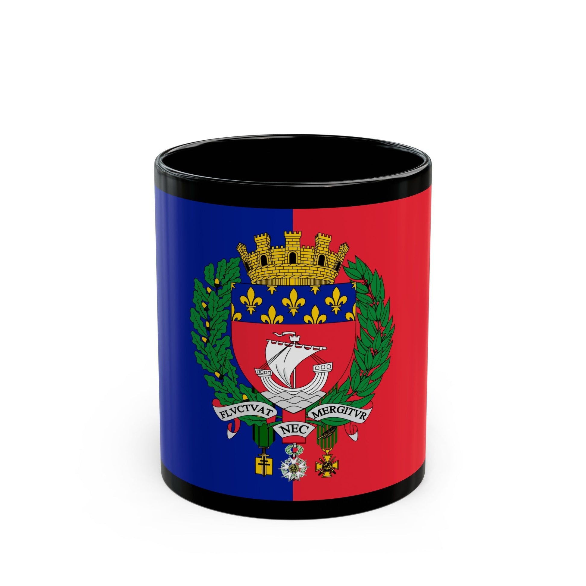 Flag of Paris France - Black Coffee Mug-11oz-The Sticker Space