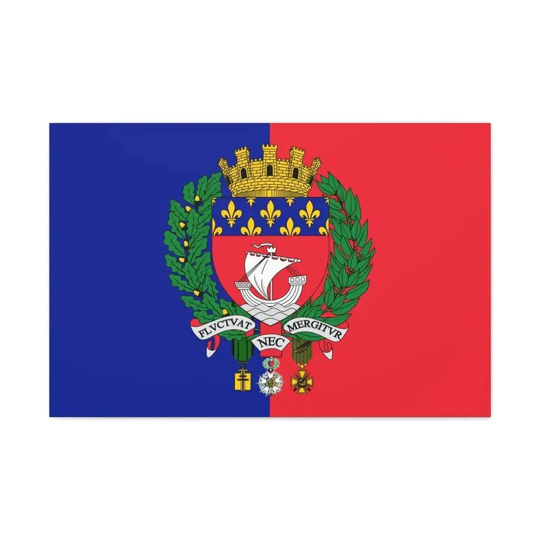 Flag of Paris France - Canvas Wall Art 36" x 24" 1.25" - The Sticker Space