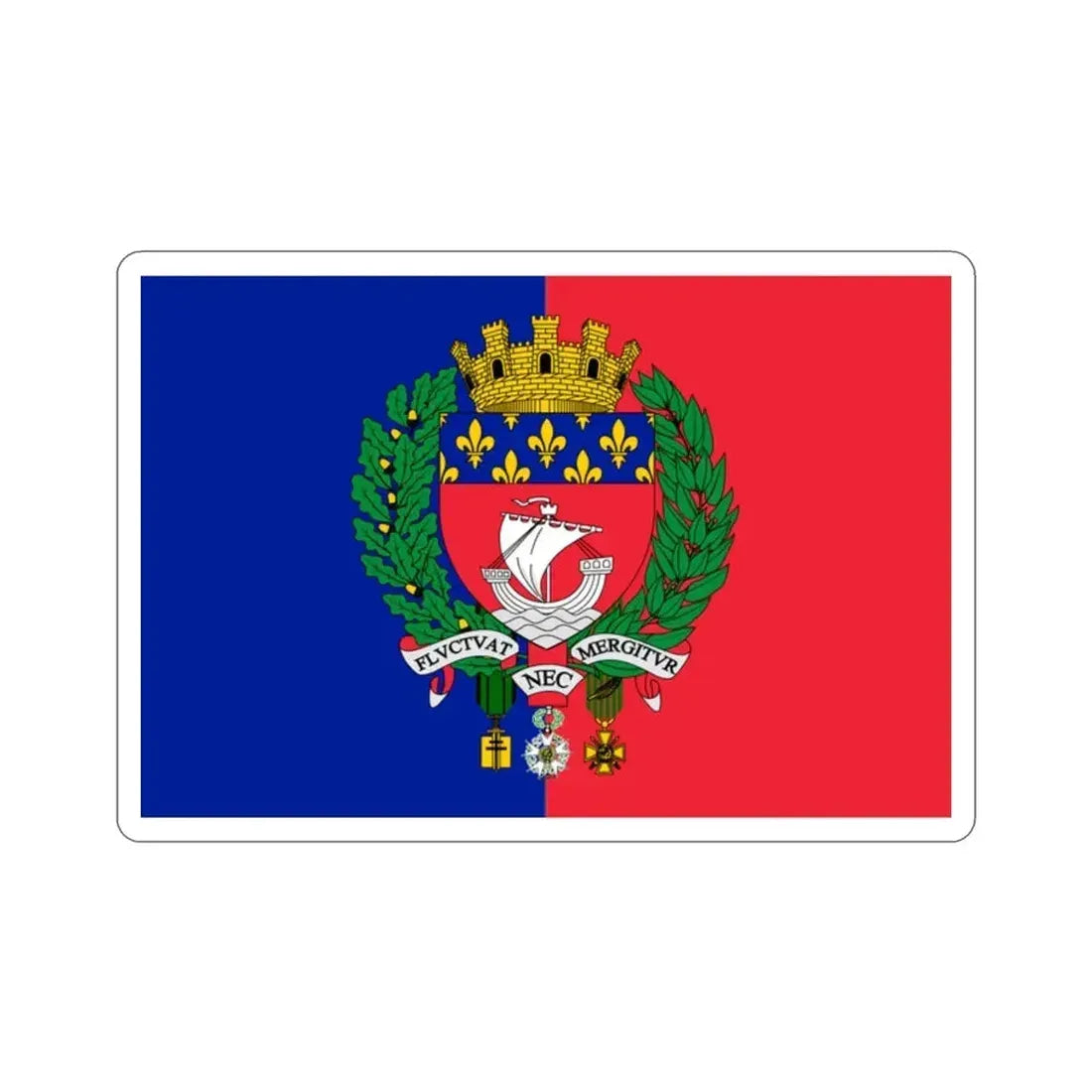 Flag of Paris France STICKER Vinyl Die-Cut Decal 2 Inch - The Sticker Space