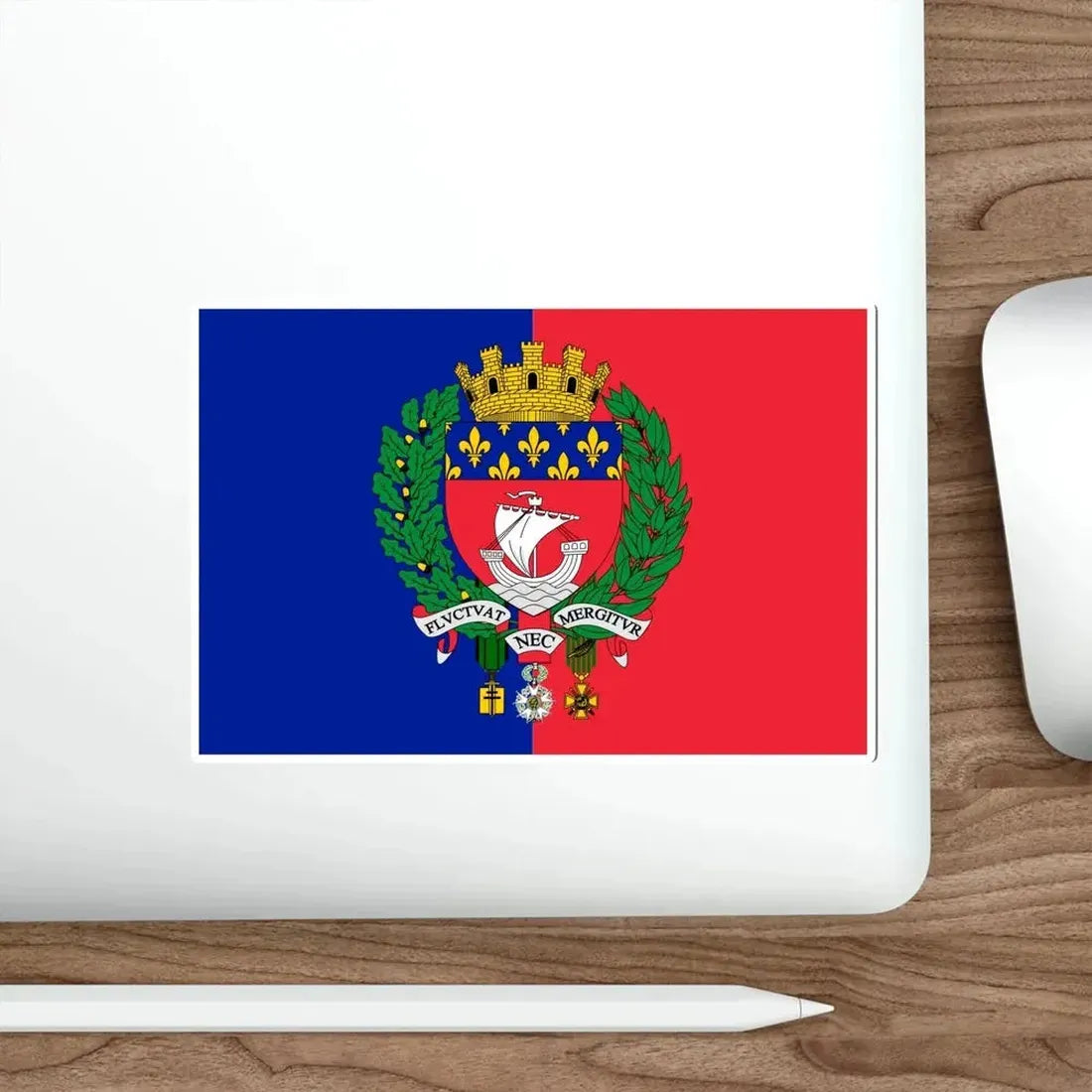 Flag of Paris France STICKER Vinyl Die-Cut Decal - The Sticker Space