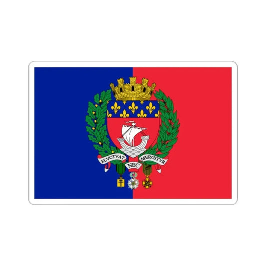 Flag of Paris France - STICKER Vinyl Kiss-Cut Decal 2 Inch White - The Sticker Space