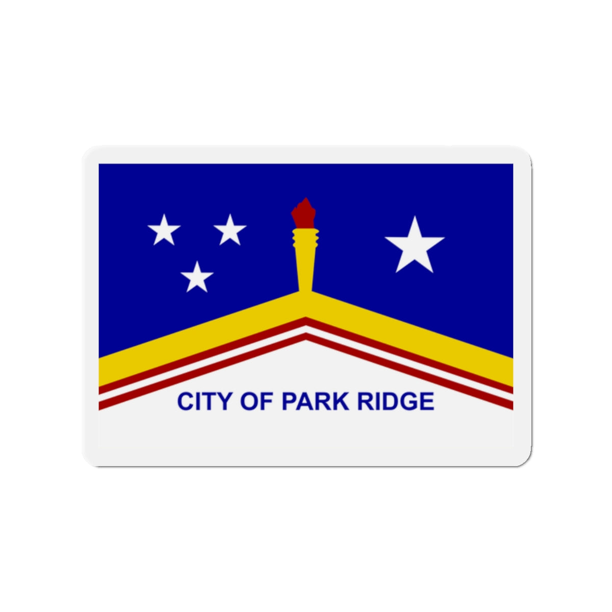 Flag of Park Ridge Illinois - Die-Cut Magnet-2" x 2"-The Sticker Space