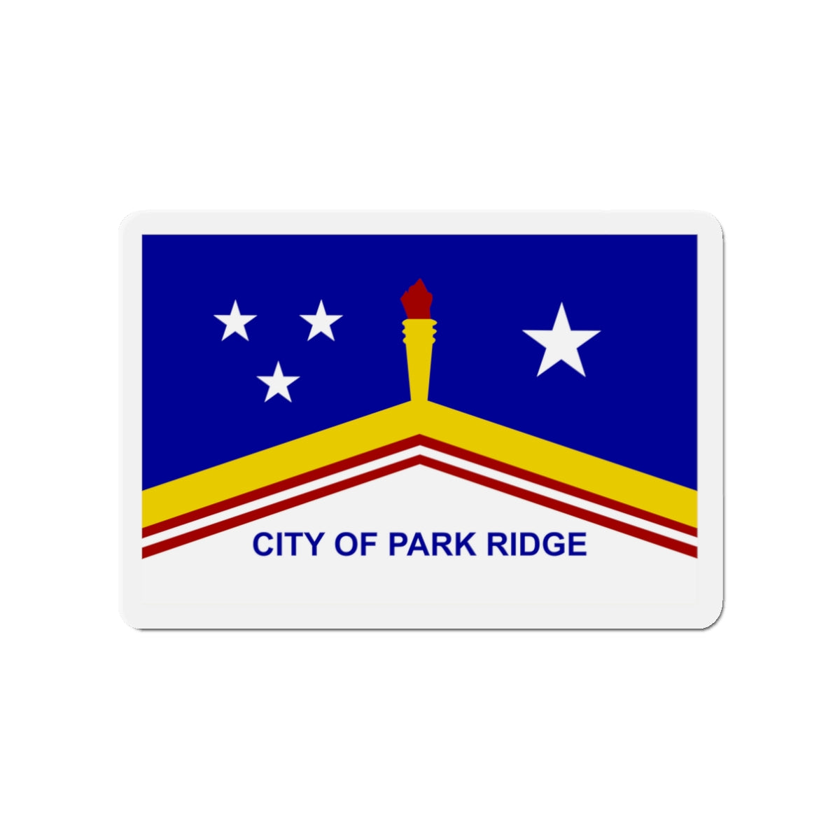 Flag of Park Ridge Illinois - Die-Cut Magnet-3" x 3"-The Sticker Space