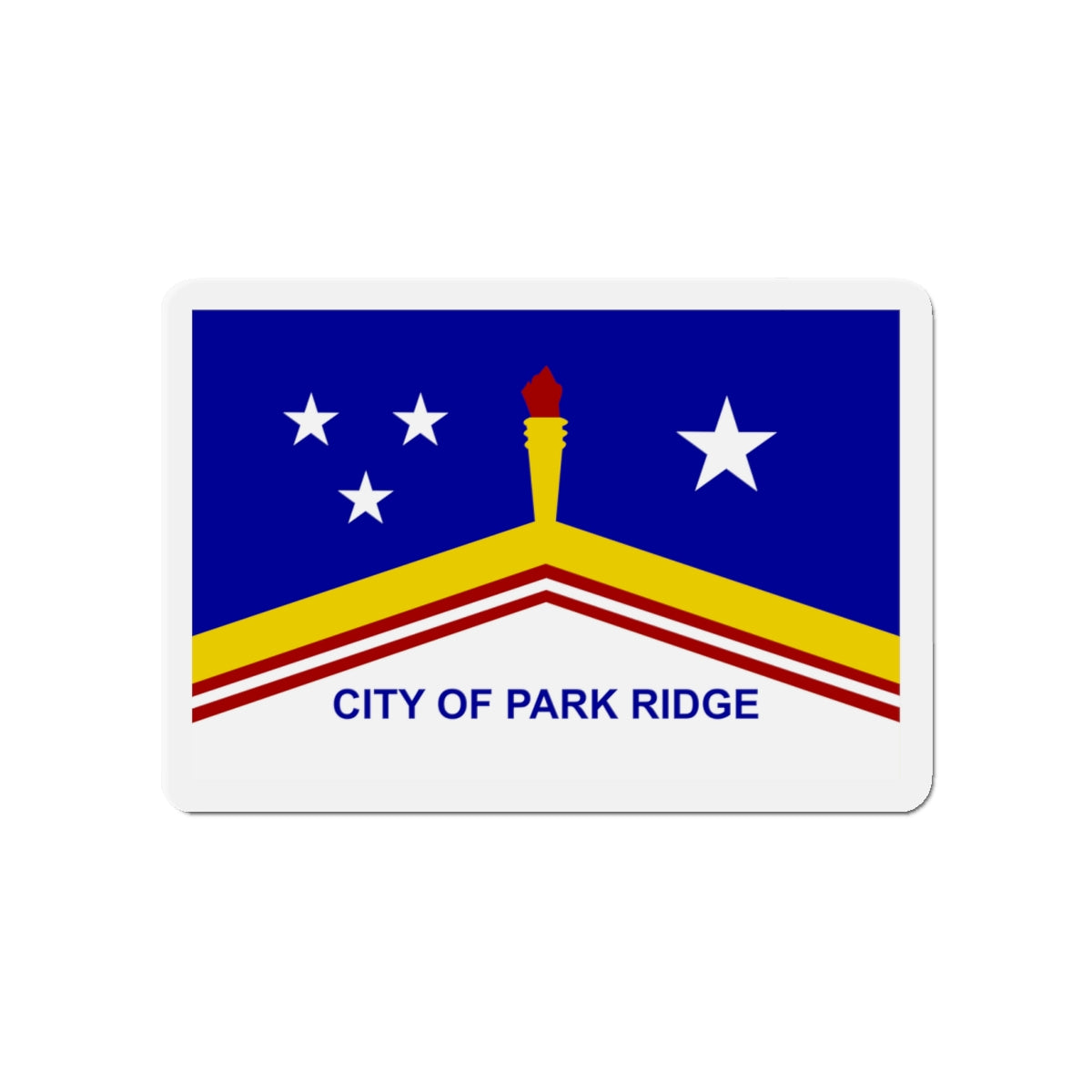 Flag of Park Ridge Illinois - Die-Cut Magnet-4" x 4"-The Sticker Space