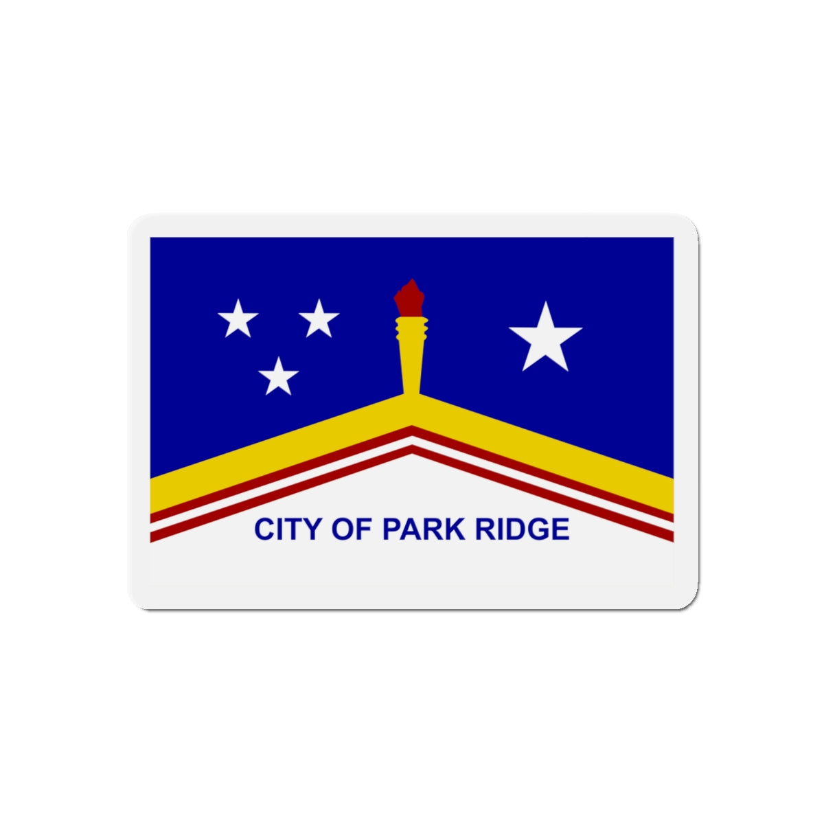 Flag of Park Ridge Illinois - Die-Cut Magnet-5" x 5"-The Sticker Space