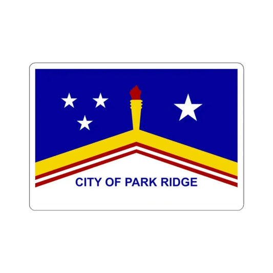 Flag of Park Ridge, Illinois - STICKER Vinyl Kiss-Cut Decal 2 Inch White - The Sticker Space