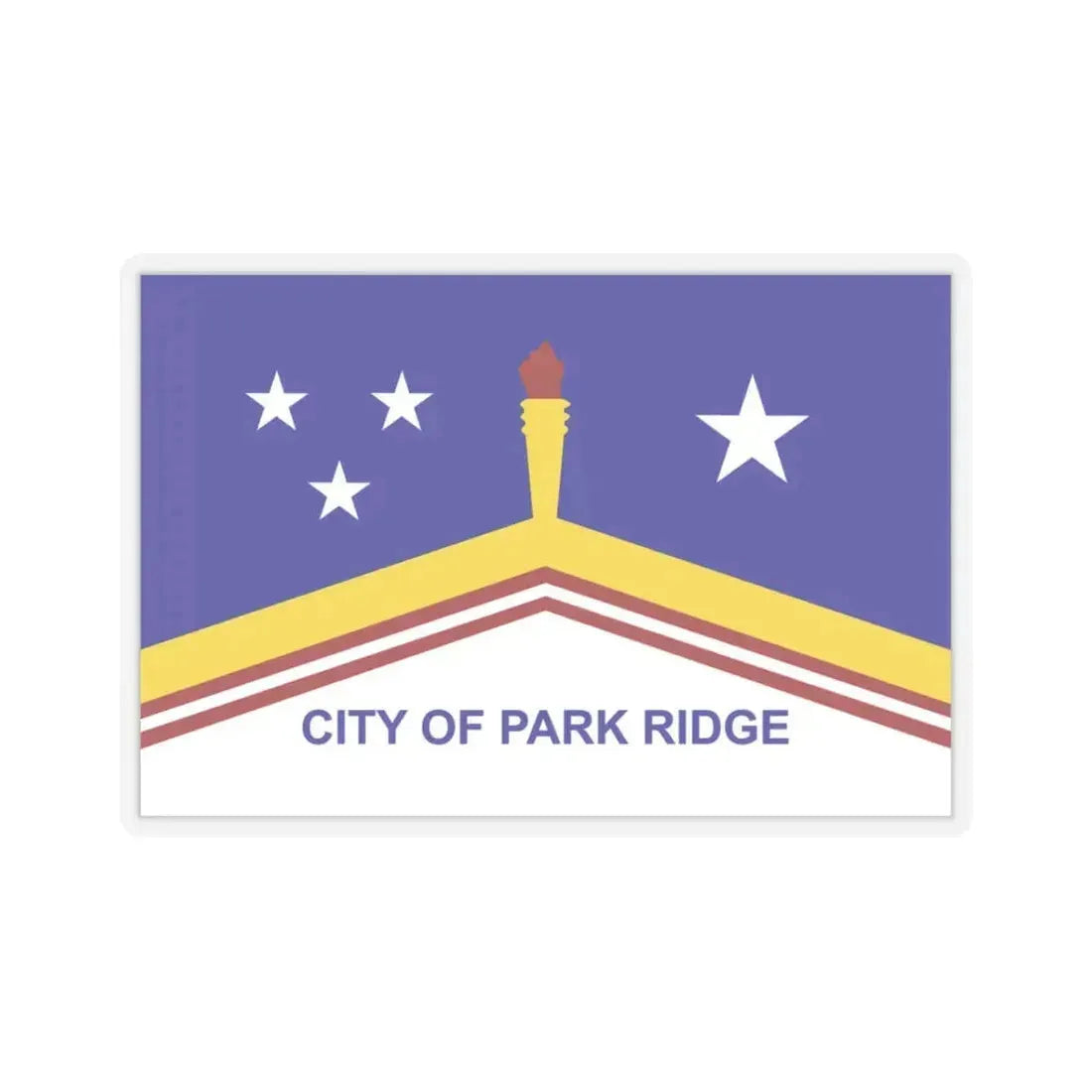 Flag of Park Ridge, Illinois - STICKER Vinyl Kiss-Cut Decal 3 Inch Transparent - The Sticker Space