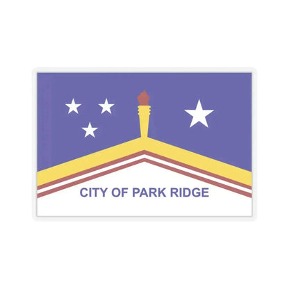 Flag of Park Ridge, Illinois - STICKER Vinyl Kiss-Cut Decal 3 Inch Transparent - The Sticker Space