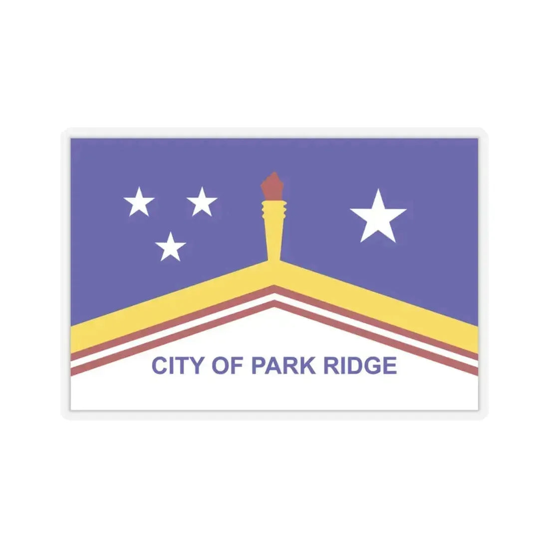 Flag of Park Ridge, Illinois - STICKER Vinyl Kiss-Cut Decal 4 Inch Transparent - The Sticker Space