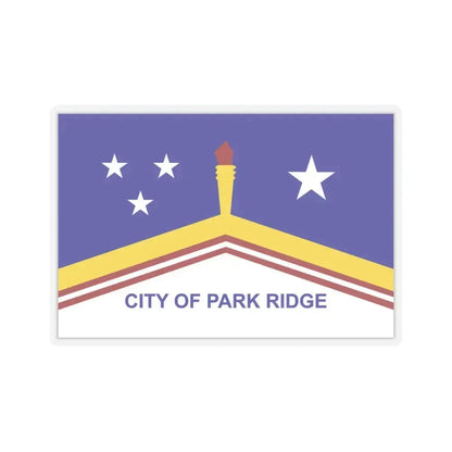 Flag of Park Ridge, Illinois - STICKER Vinyl Kiss-Cut Decal 4 Inch Transparent - The Sticker Space