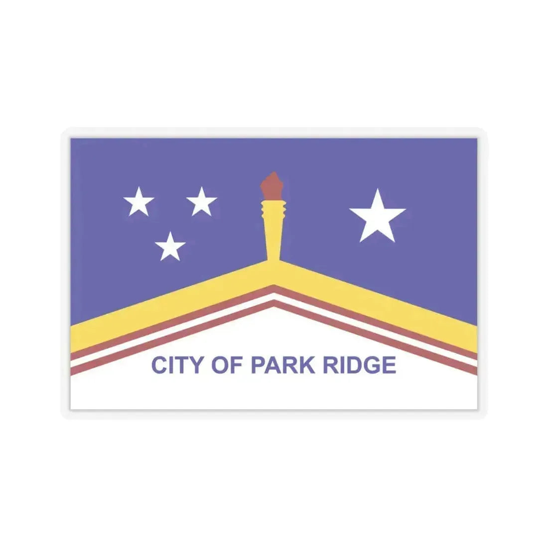 Flag of Park Ridge, Illinois - STICKER Vinyl Kiss-Cut Decal 6 Inch Transparent - The Sticker Space