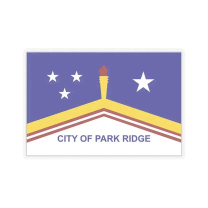 Flag of Park Ridge, Illinois - STICKER Vinyl Kiss-Cut Decal 6 Inch Transparent - The Sticker Space
