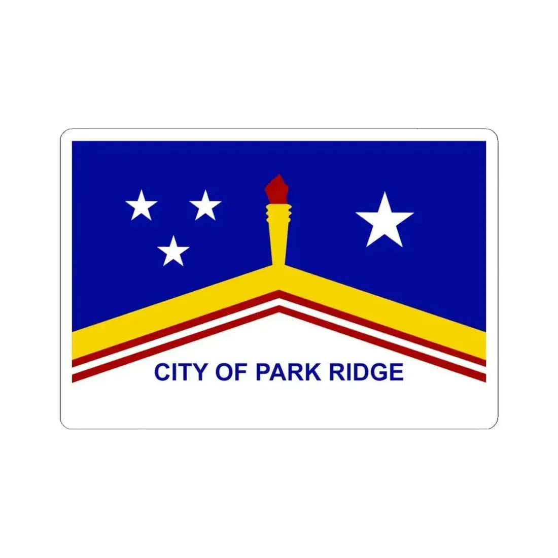 Flag of Park Ridge Illinois (United States) STICKER Vinyl Kiss-Cut Decal 6 Inch White - The Sticker Space