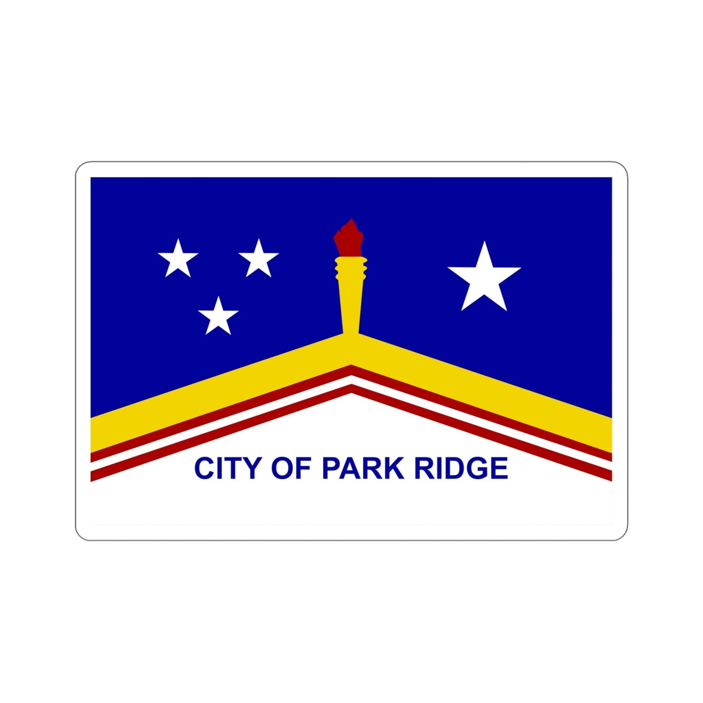 Flag of Park Ridge Illinois USA STICKER Vinyl Die-Cut Decal-6 Inch-The Sticker Space