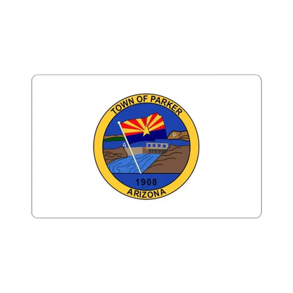 Flag of Parker Arizona (United States) STICKER Vinyl Kiss-Cut Decal 4 Inch White - The Sticker Space