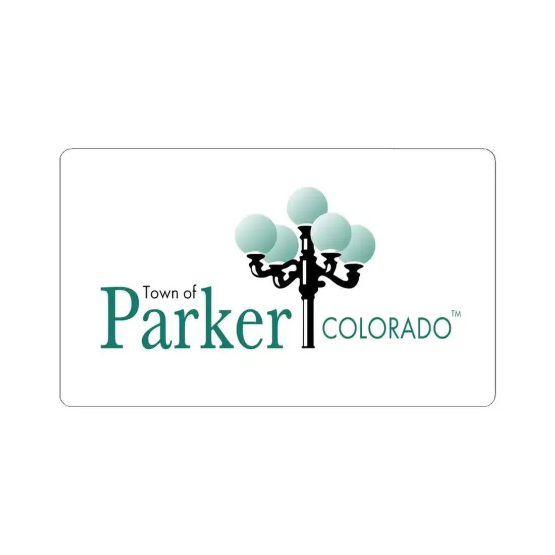 Flag of Parker Colorado (United States) STICKER Vinyl Kiss-Cut Decal 4 Inch White - The Sticker Space