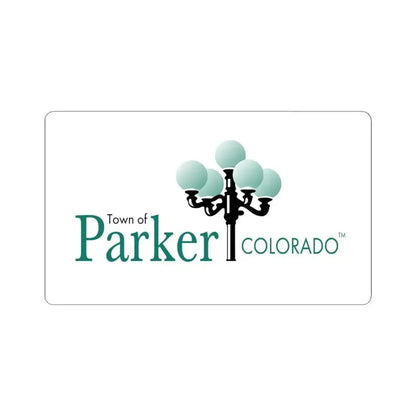 Flag of Parker Colorado (United States) STICKER Vinyl Kiss-Cut Decal 4 Inch White - The Sticker Space