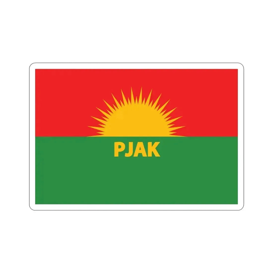 Flag of Partiya Jiyana Azad a Kurdistanê (Iran) STICKER Vinyl Die-Cut Decal 3 Inch - The Sticker Space