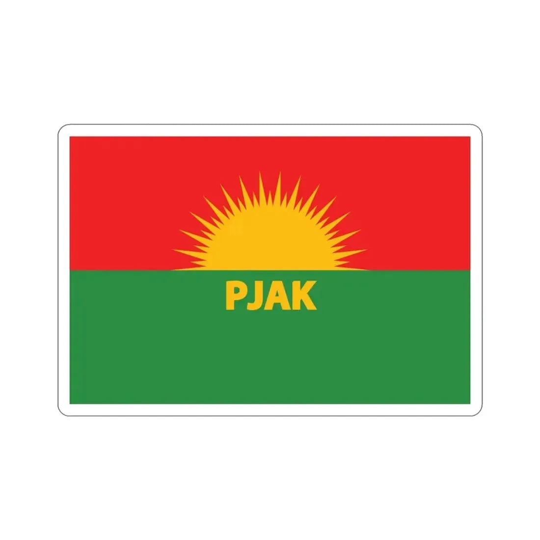 Flag of Partiya Jiyana Azad a Kurdistanê (Iran) STICKER Vinyl Die-Cut Decal 3 Inch - The Sticker Space