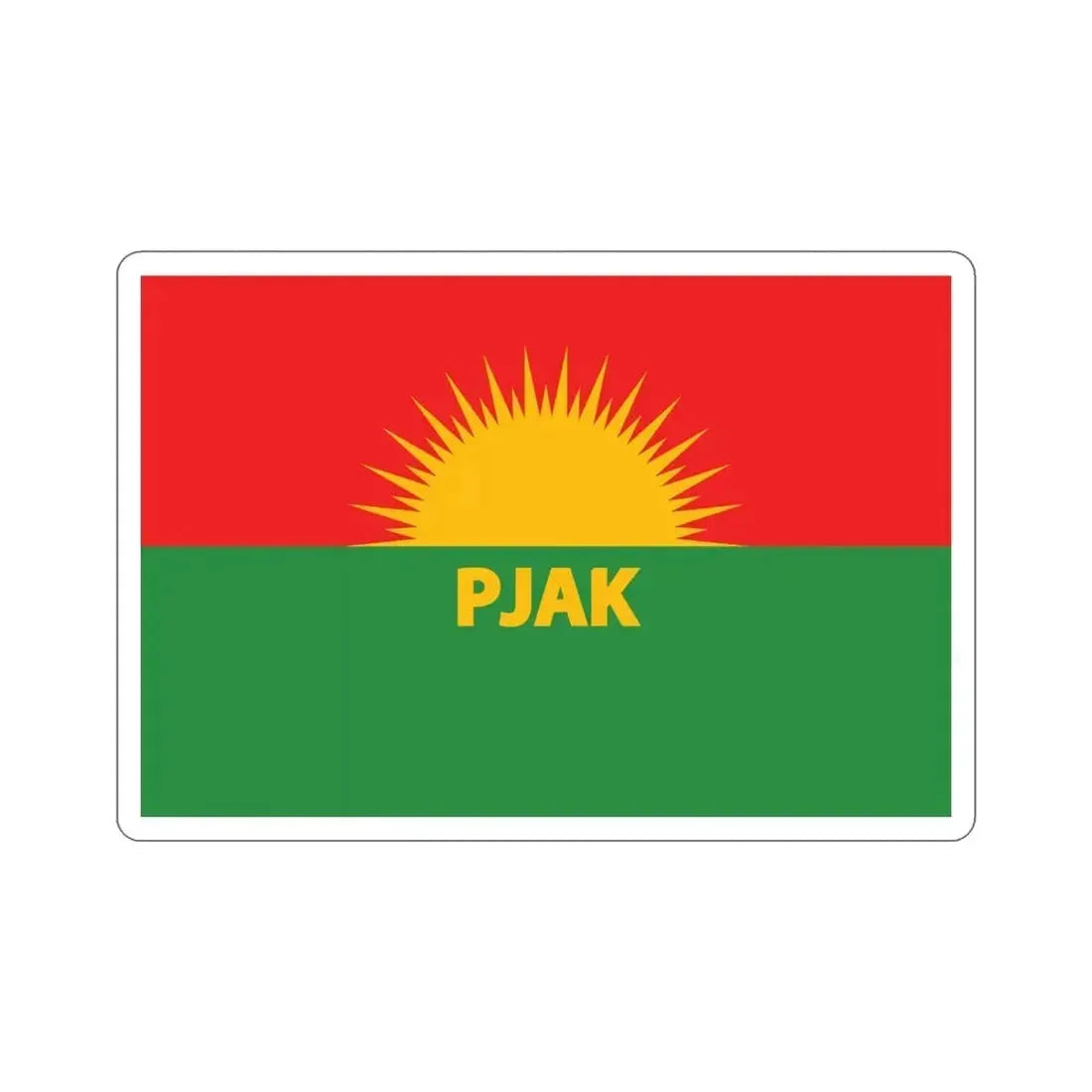 Flag of Partiya Jiyana Azad a Kurdistanê (Iran) STICKER Vinyl Die-Cut Decal 4 Inch - The Sticker Space