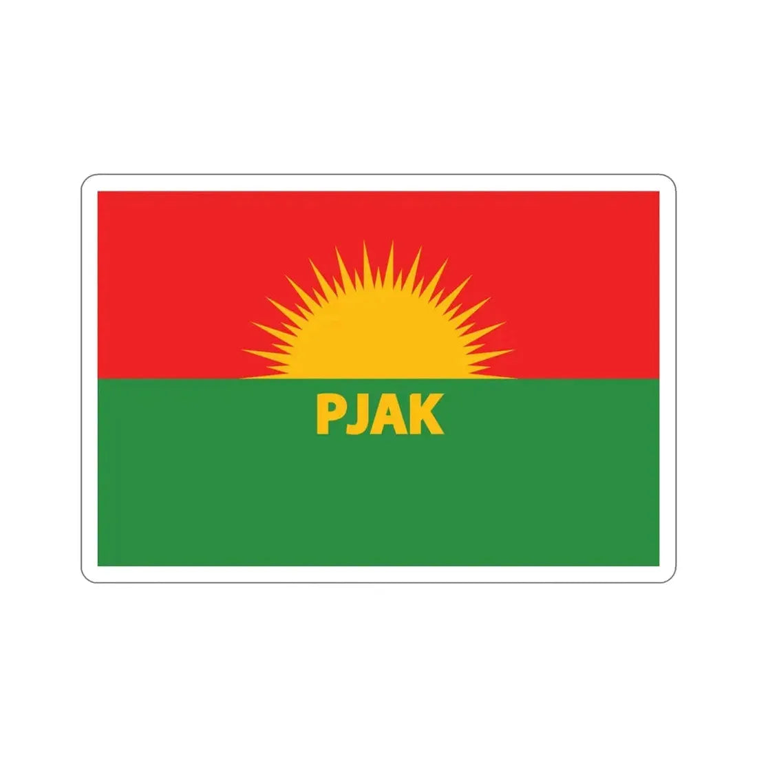 Flag of Partiya Jiyana Azad a Kurdistanê (Iran) STICKER Vinyl Die-Cut Decal 5 Inch - The Sticker Space