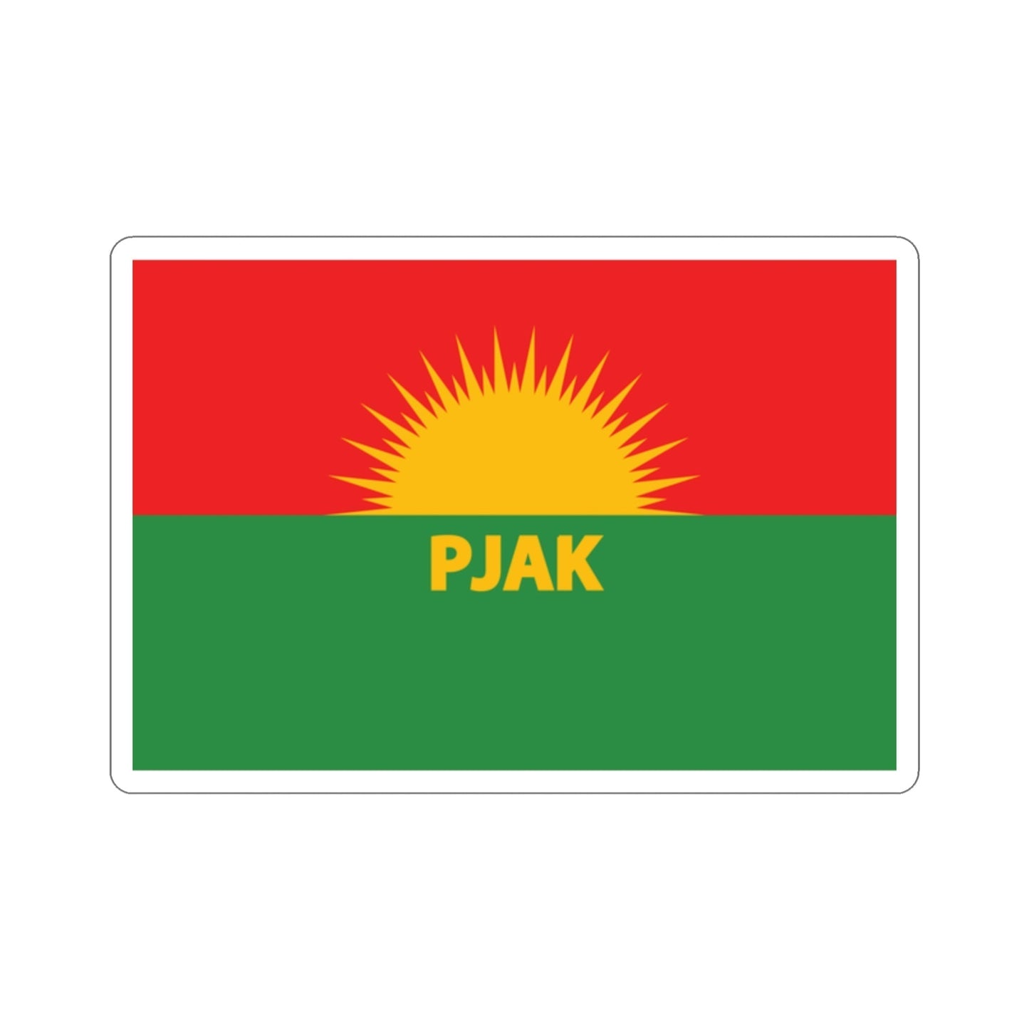 Flag of Partiya Jiyana Azad a Kurdistanê (Iran) STICKER Vinyl Die-Cut Decal-2 Inch-The Sticker Space