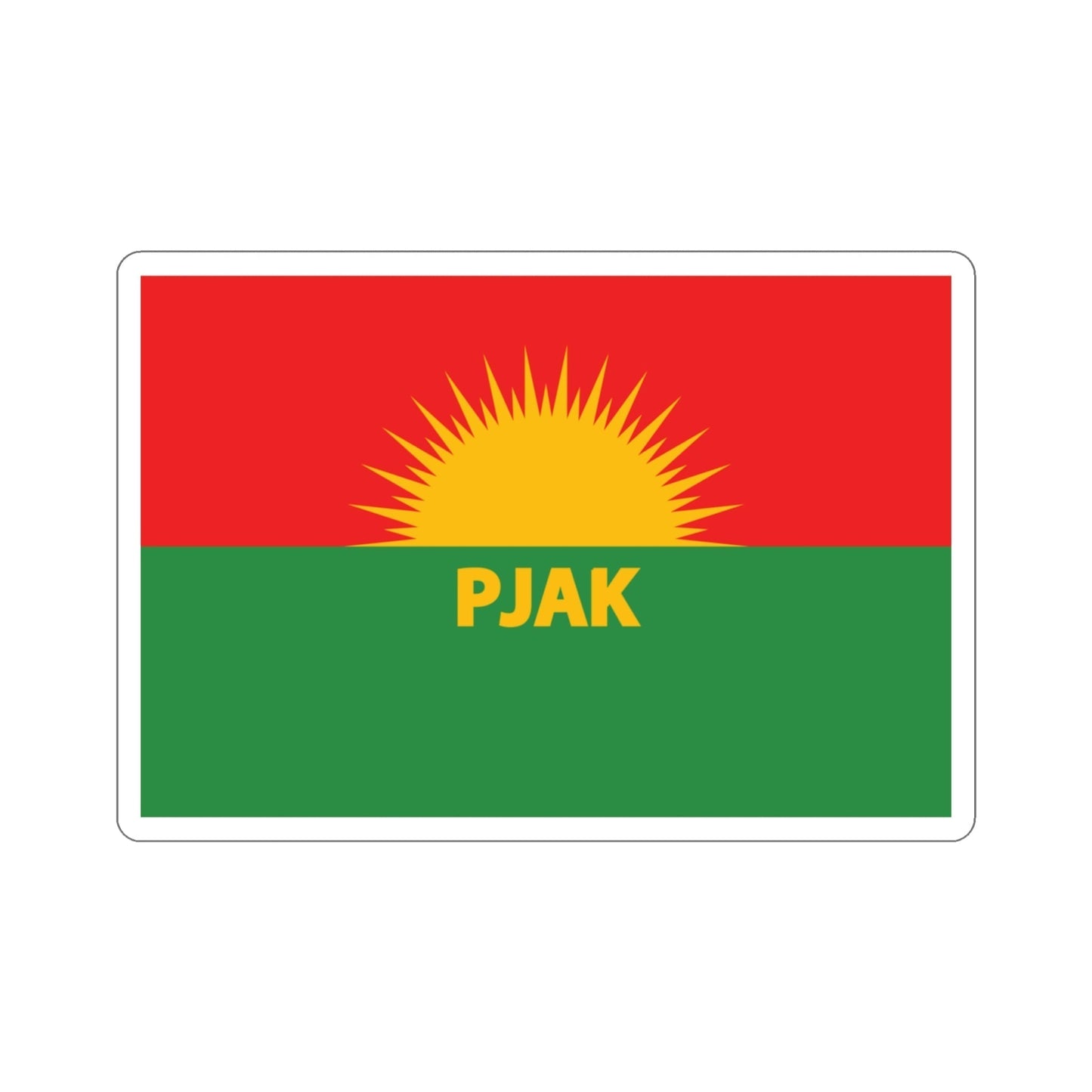 Flag of Partiya Jiyana Azad a Kurdistanê (Iran) STICKER Vinyl Die-Cut Decal-3 Inch-The Sticker Space