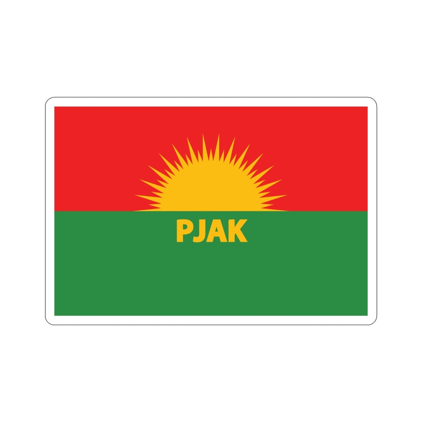 Flag of Partiya Jiyana Azad a Kurdistanê (Iran) STICKER Vinyl Die-Cut Decal-4 Inch-The Sticker Space