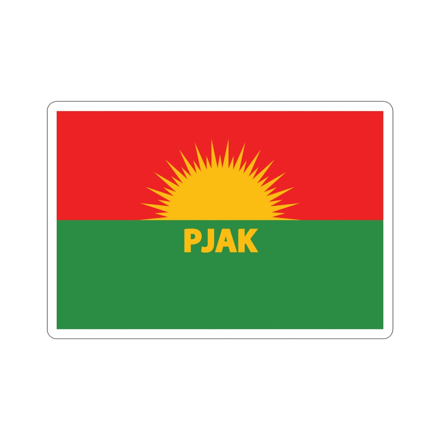 Flag of Partiya Jiyana Azad a Kurdistanê (Iran) STICKER Vinyl Die-Cut Decal-5 Inch-The Sticker Space