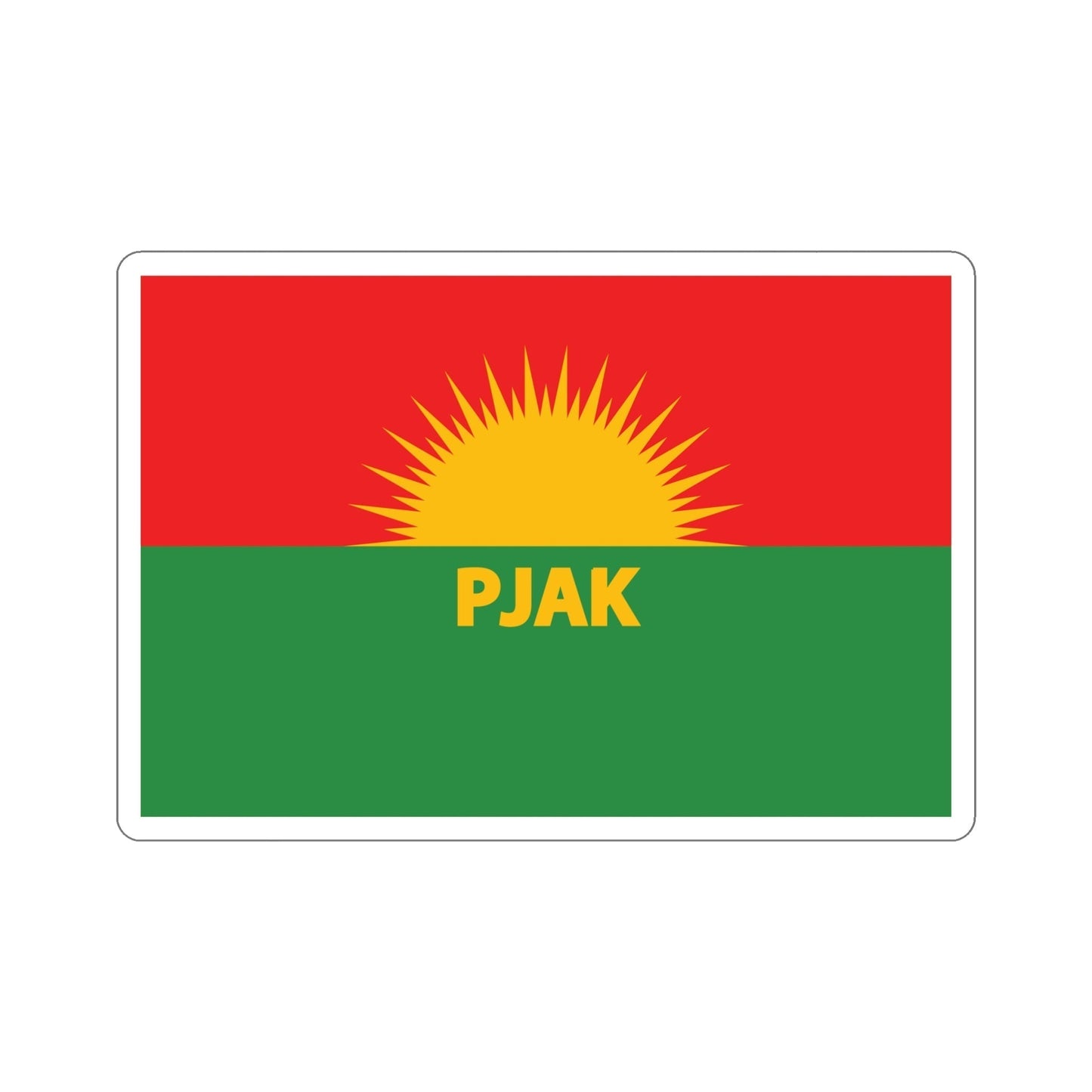 Flag of Partiya Jiyana Azad a Kurdistanê (Iran) STICKER Vinyl Die-Cut Decal-6 Inch-The Sticker Space