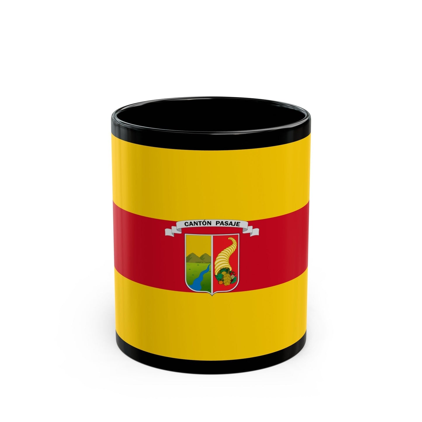 Flag of Pasaje Ecuador - Black Coffee Mug-11oz-The Sticker Space