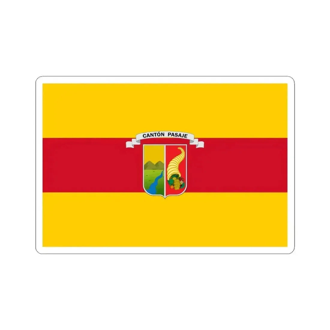 Flag of Pasaje Ecuador (Ecuador) STICKER Vinyl Kiss-Cut Decal 3 Inch White - The Sticker Space