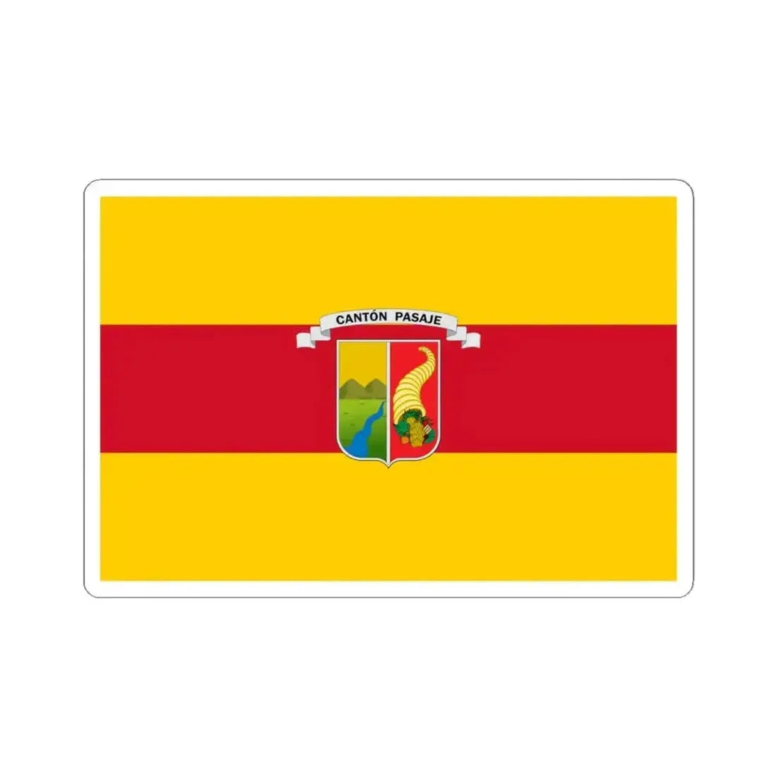 Flag of Pasaje Ecuador (Ecuador) STICKER Vinyl Kiss-Cut Decal 4 Inch White - The Sticker Space