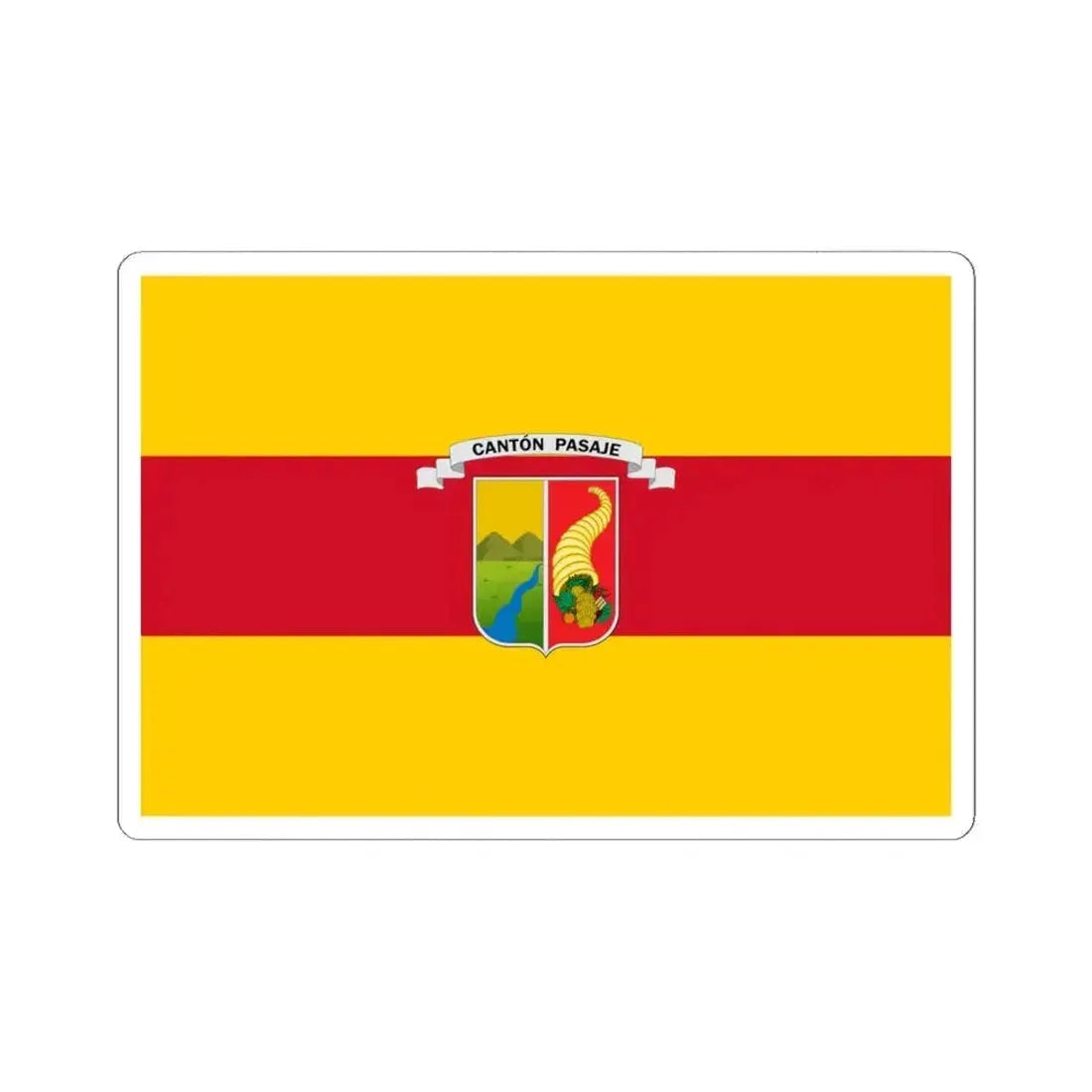 Flag of Pasaje Ecuador (Ecuador) STICKER Vinyl Kiss-Cut Decal 6 Inch White - The Sticker Space