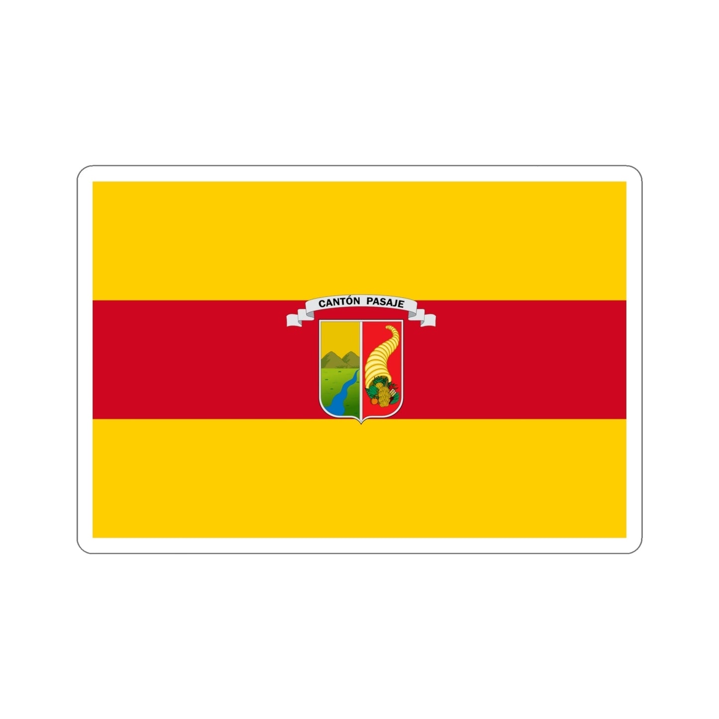 Flag of Pasaje Ecuador STICKER Vinyl Die-Cut Decal-5 Inch-The Sticker Space