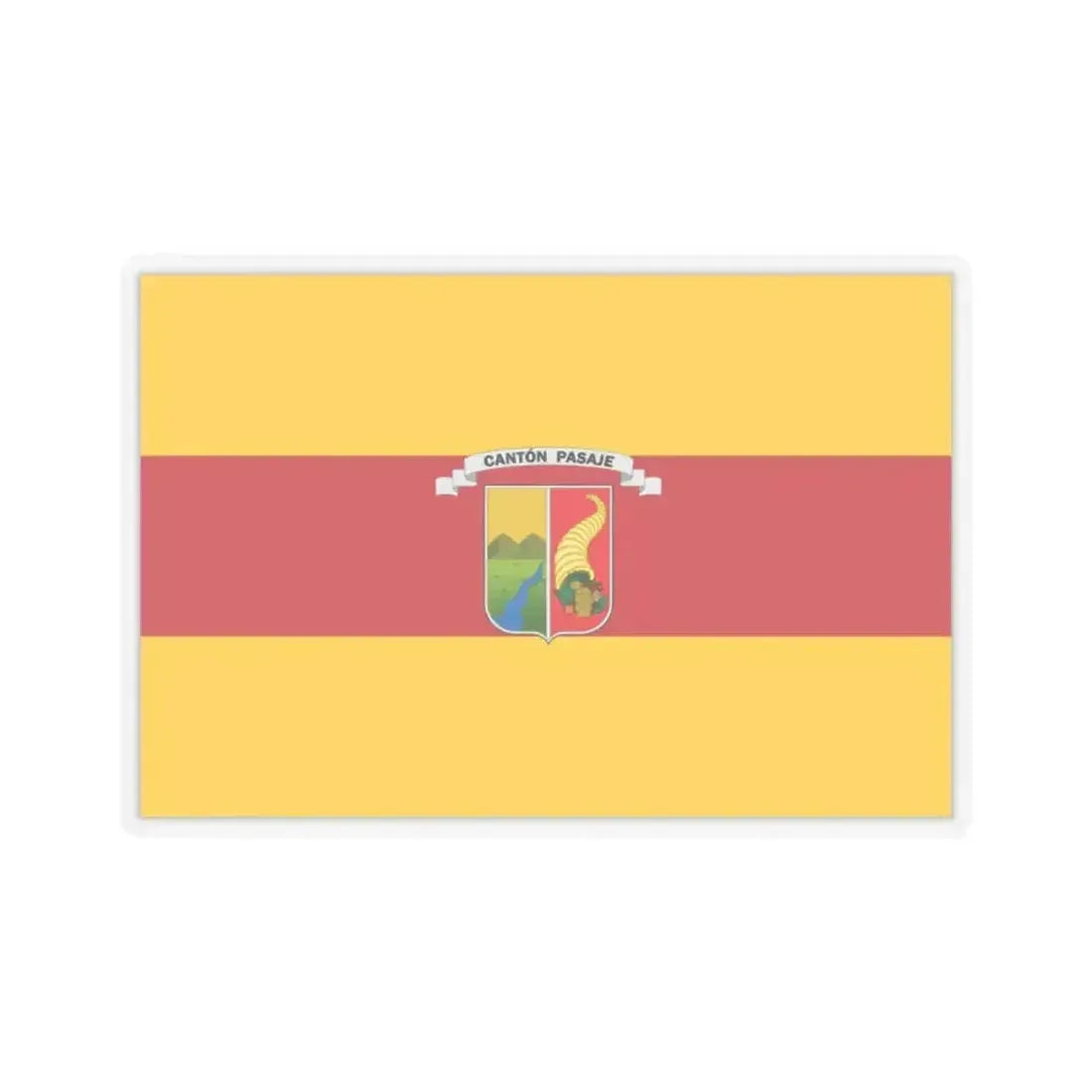 Flag of Pasaje Ecuador - STICKER Vinyl Kiss-Cut Decal 2 Inch Transparent - The Sticker Space