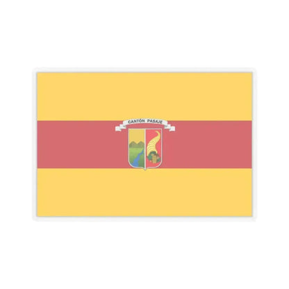 Flag of Pasaje Ecuador - STICKER Vinyl Kiss-Cut Decal 2 Inch Transparent - The Sticker Space