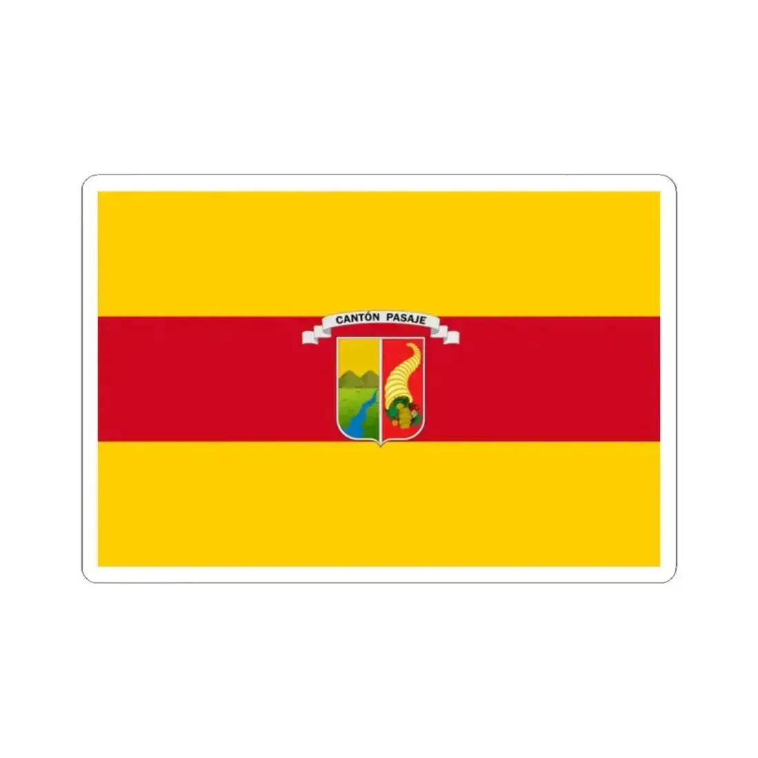 Flag of Pasaje Ecuador - STICKER Vinyl Kiss-Cut Decal 2 Inch White - The Sticker Space