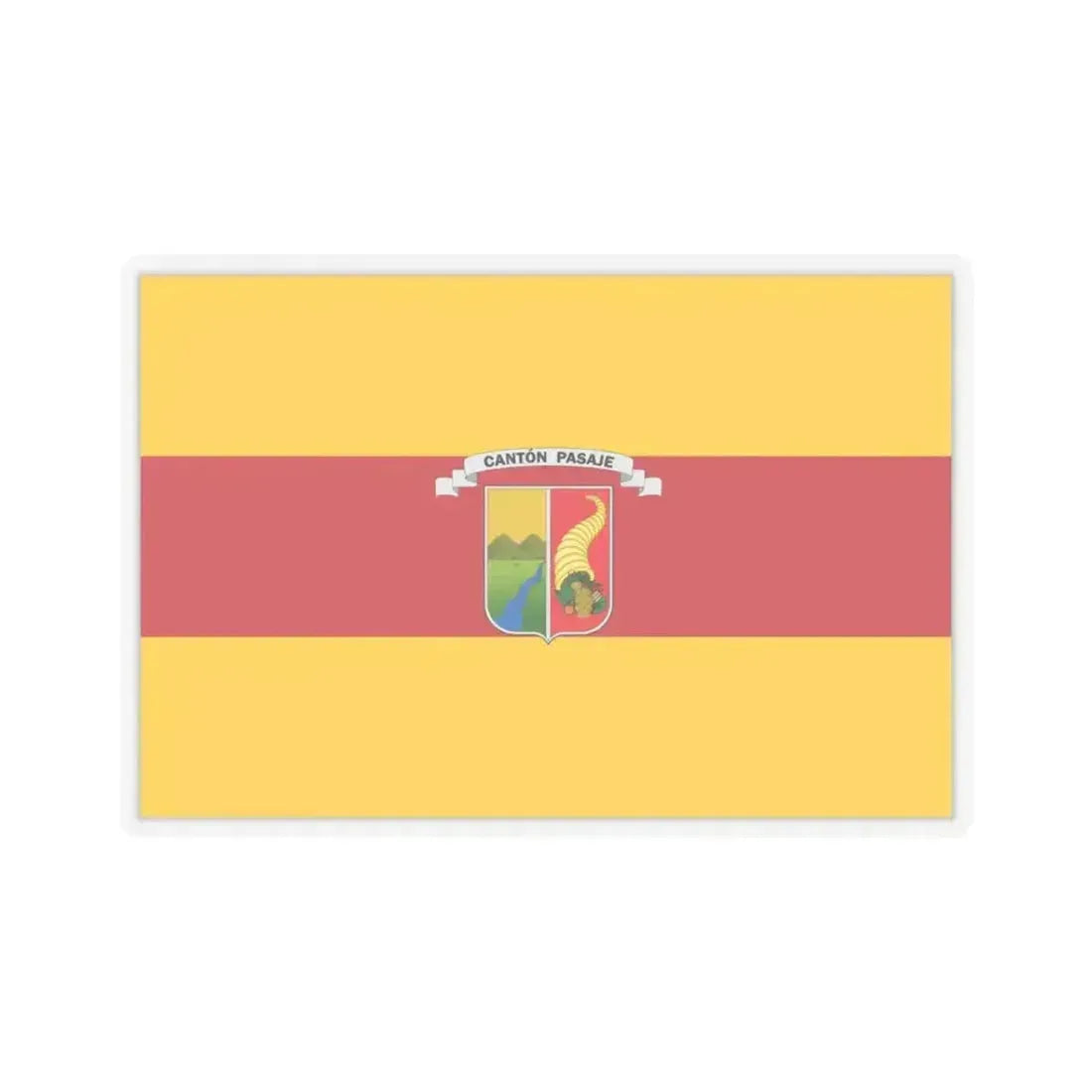 Flag of Pasaje Ecuador - STICKER Vinyl Kiss-Cut Decal 3 Inch Transparent - The Sticker Space