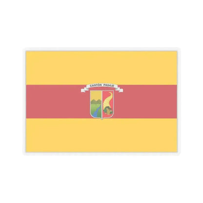 Flag of Pasaje Ecuador - STICKER Vinyl Kiss-Cut Decal 3 Inch Transparent - The Sticker Space