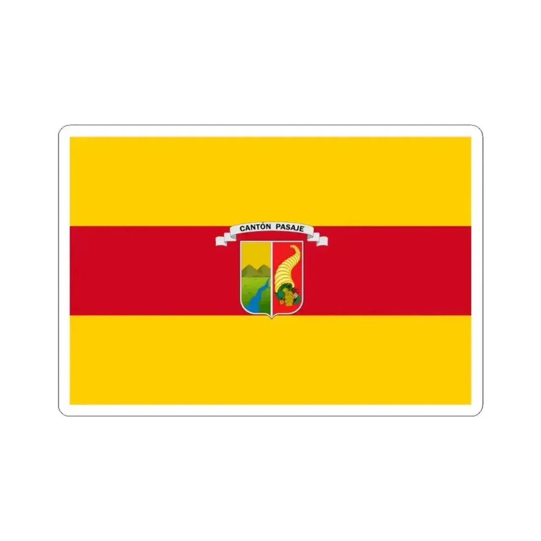Flag of Pasaje Ecuador - STICKER Vinyl Kiss-Cut Decal 3 Inch White - The Sticker Space