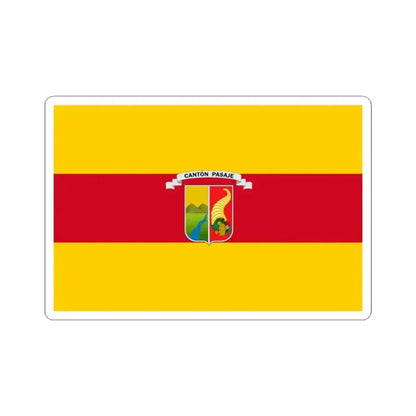 Flag of Pasaje Ecuador - STICKER Vinyl Kiss-Cut Decal 3 Inch White - The Sticker Space
