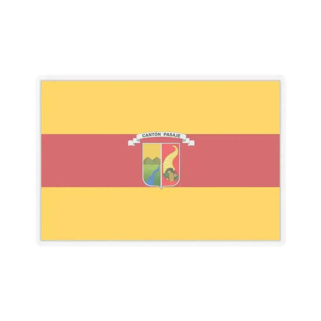Flag of Pasaje Ecuador - STICKER Vinyl Kiss-Cut Decal 4 Inch Transparent - The Sticker Space