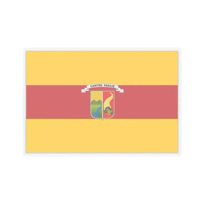 Flag of Pasaje Ecuador - STICKER Vinyl Kiss-Cut Decal 4 Inch Transparent - The Sticker Space