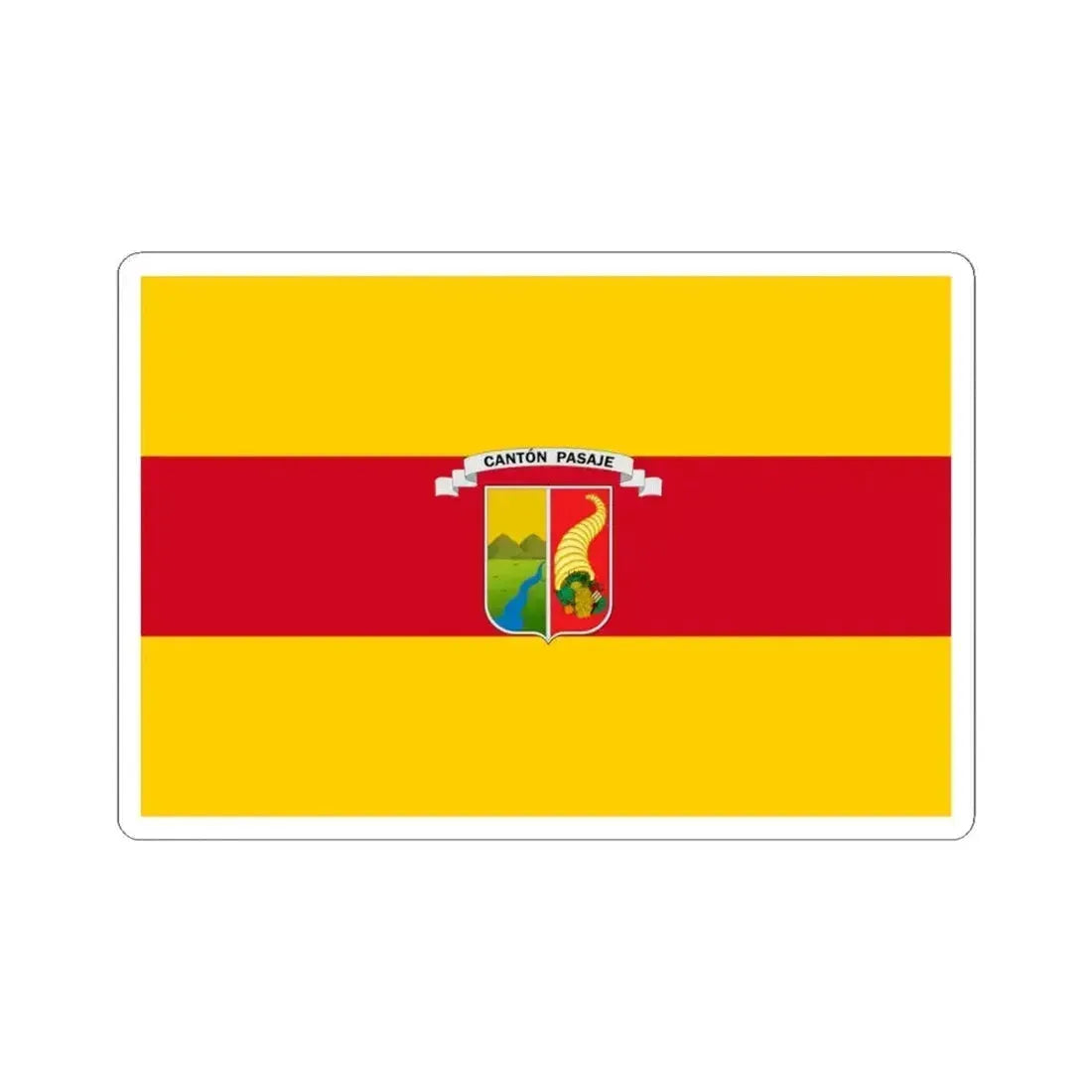 Flag of Pasaje Ecuador - STICKER Vinyl Kiss-Cut Decal 4 Inch White - The Sticker Space