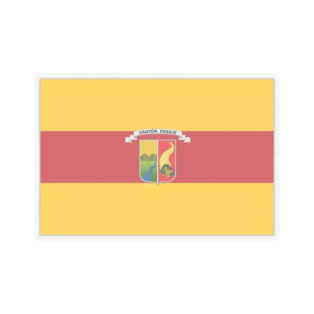 Flag of Pasaje Ecuador - STICKER Vinyl Kiss-Cut Decal 6 Inch Transparent - The Sticker Space