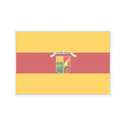 Flag of Pasaje Ecuador - STICKER Vinyl Kiss-Cut Decal 6 Inch Transparent - The Sticker Space