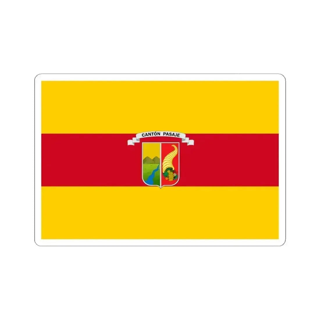 Flag of Pasaje Ecuador - STICKER Vinyl Kiss-Cut Decal 6 Inch White - The Sticker Space