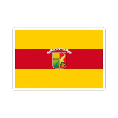 Flag of Pasaje Ecuador - STICKER Vinyl Kiss-Cut Decal 6 Inch White - The Sticker Space